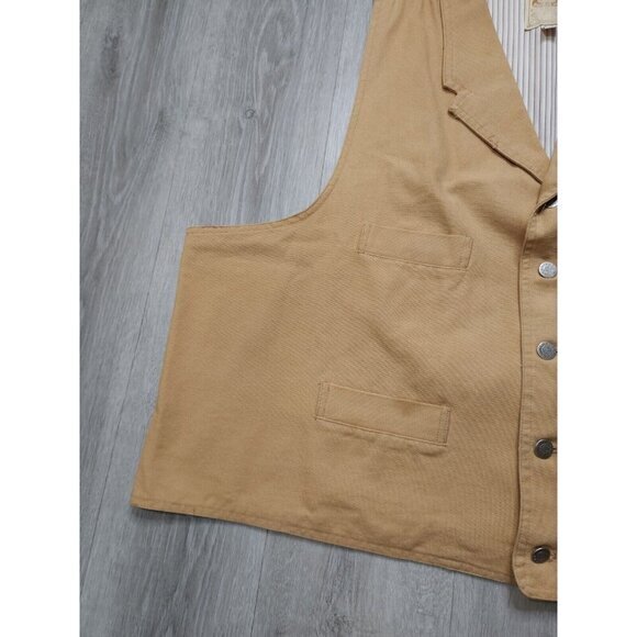 Vintage Wah Maker Frontier Western Striped Canvas Vest Mens‎ 3XL - Picture 5 of 12